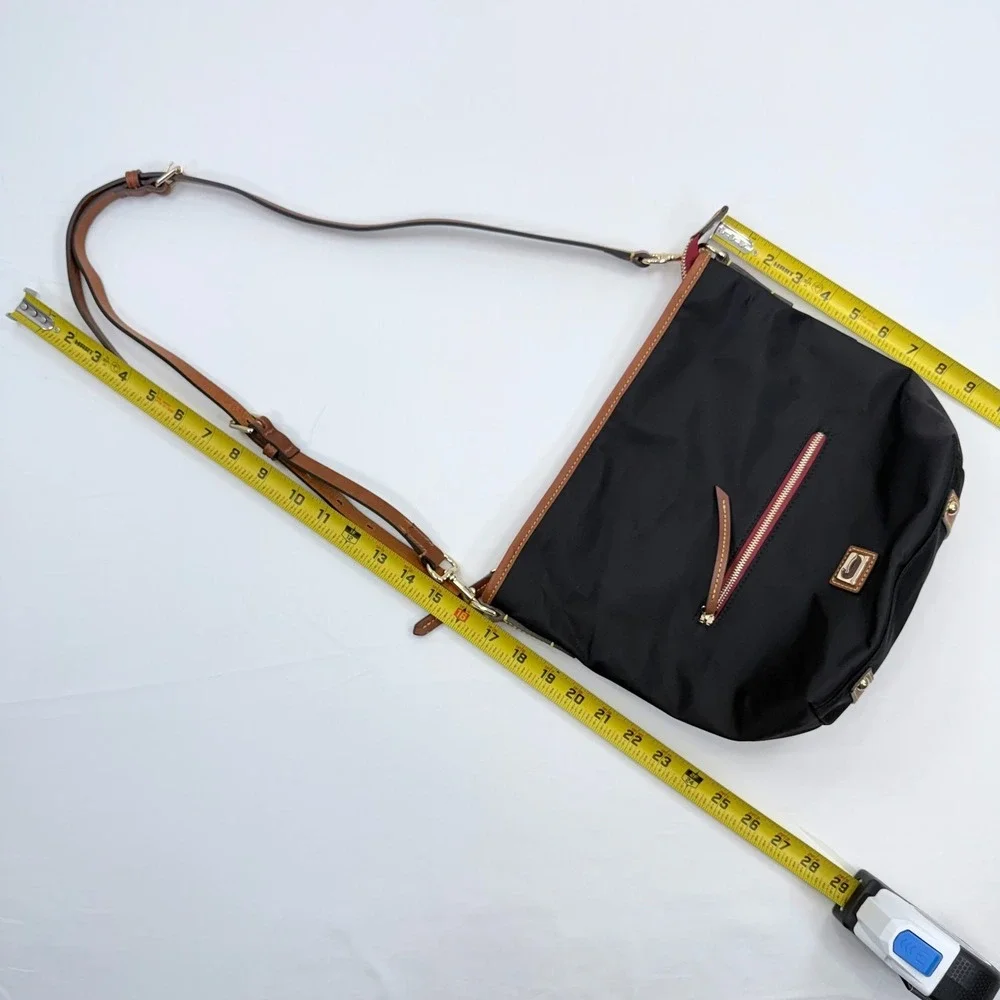 Dooney‎ & Bourke Wayfarer Small Hobo Crossbody Bag Nylon All Weather Black Purse